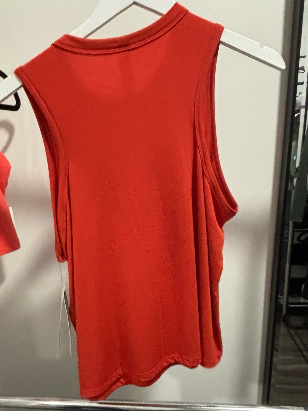 Glyder Coral-Red Sleeveless Scoop Tank